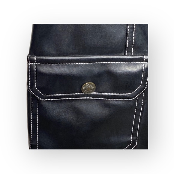 Vintage 90’s: Moschino Jeans ☻ Vegan Leather Mini Zip Dress ☻ Black ☻ Fits 4 6 8 - Picture 8 of 16